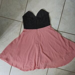Strapless Mini Dress - Size XS - Pink And Black Y2K Mall Vibes